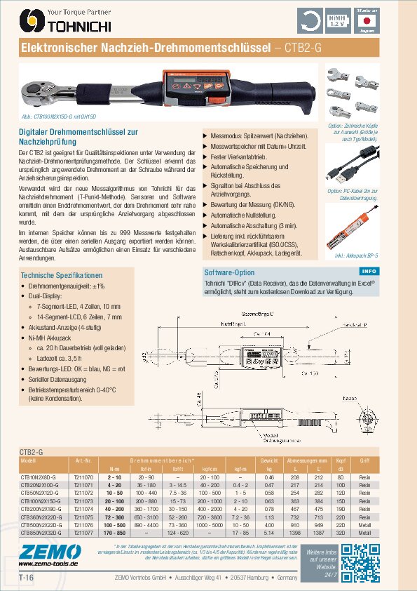Tohnichi CTB2-G Drehmomentschlüssel