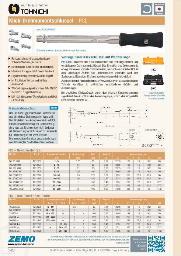 Tohnichi PCL Drehmomentschlüssel