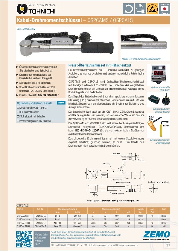 Tohnichi QSPCALS Drehmomentschlüssel