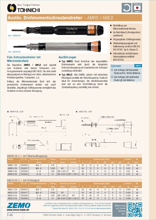 Tohnichi AMRD AMLD Drehmomentschraubendreher