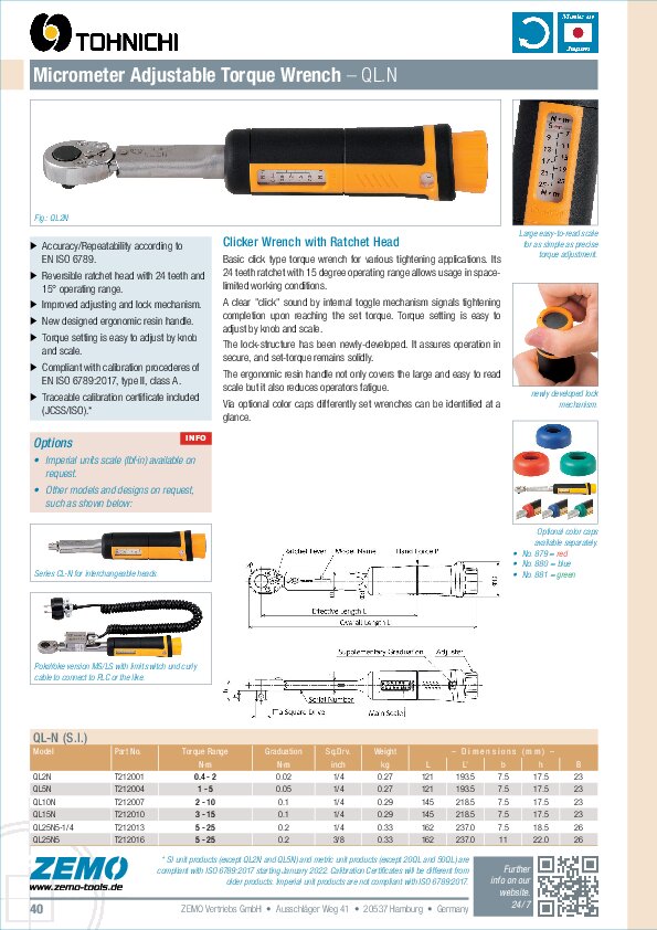 Tohnichi QL Torque Wrench