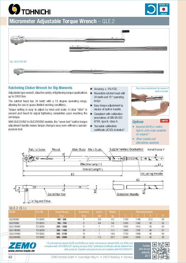 Tohnichi QLE.2 Torque Wrench