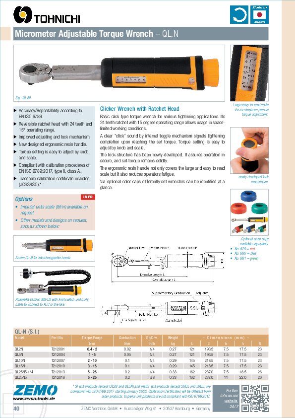 Tohnichi QL-N Torque Wrench