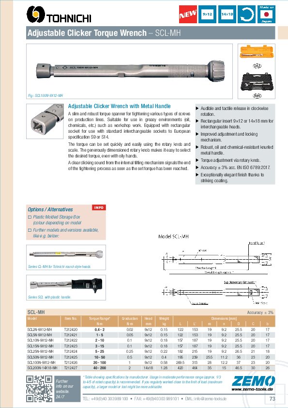 Tohnichi SCL-MH Torque Wrench