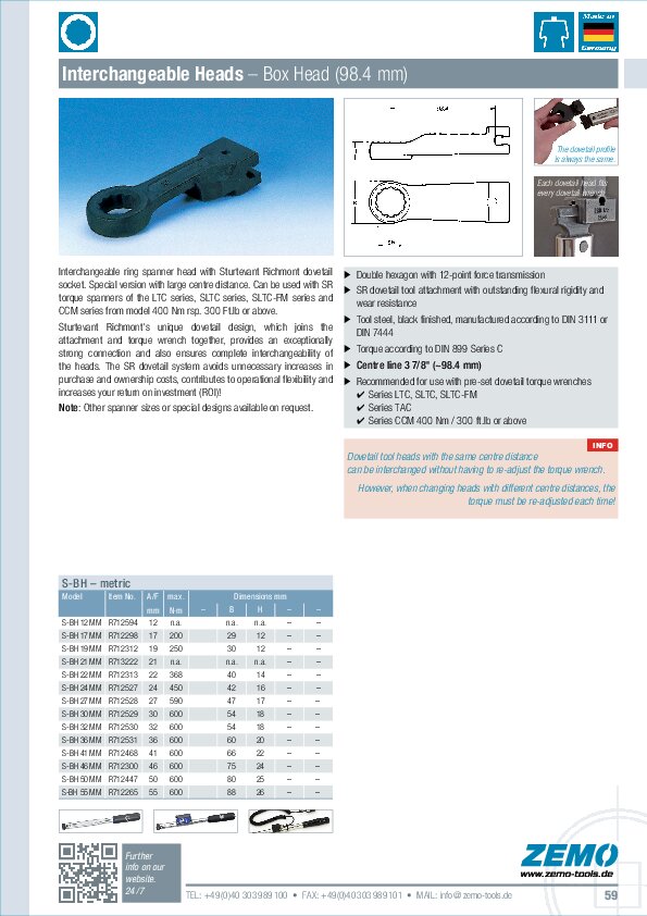 Interchangeable Head S-BH 98.4