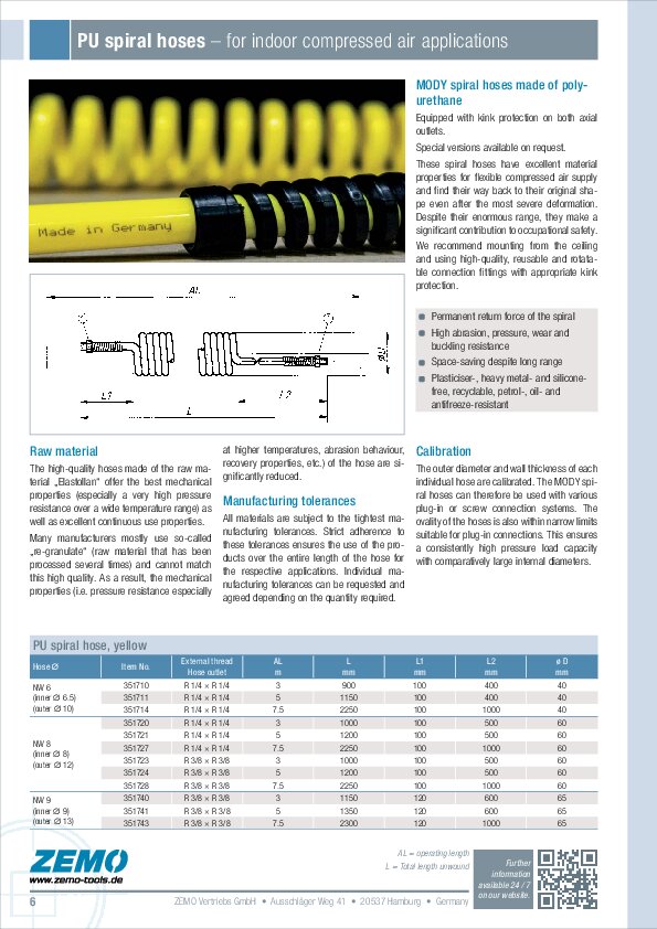 Compressed Air Spiral Hoses (PU)