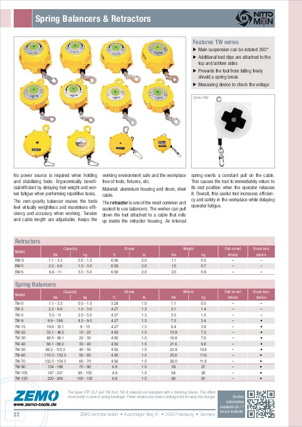 spring balancers, retractors (MIJIN)