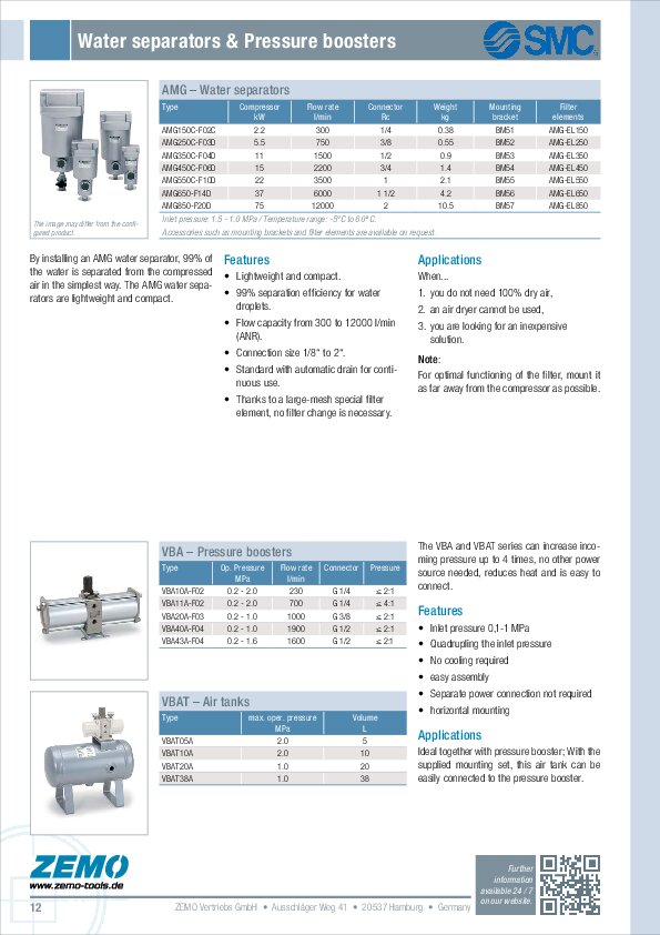 water separators & pressure boosters