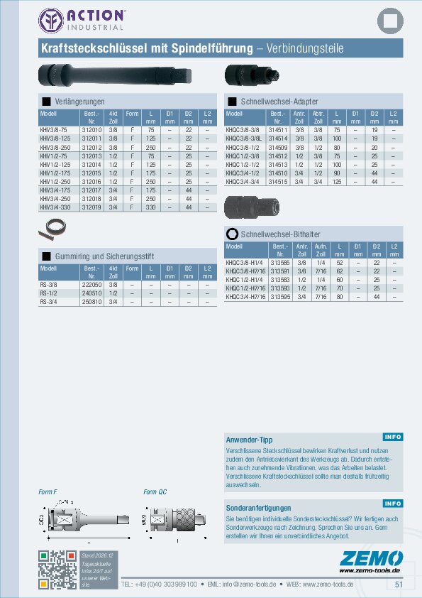 KH Sleeve Drive Kraftsteck-Adapter