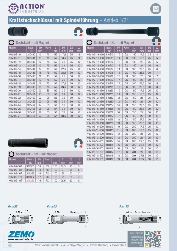 KH 1/2 SD Kraftsteckschlüssel mit Magnet