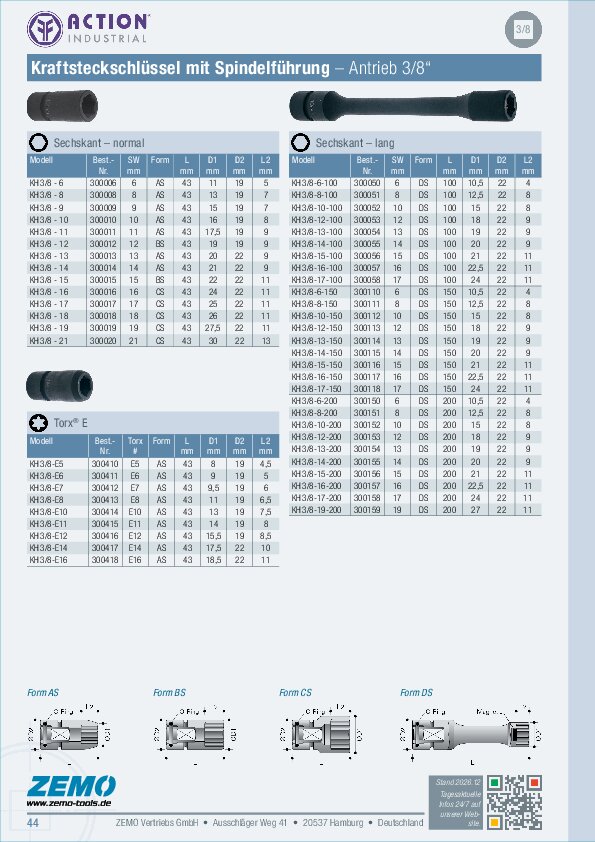 KH 3/8 SD Kraftsteckschlüssel normal
