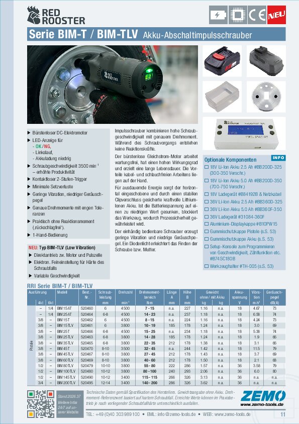 RRI Akku-Impulsschrauber BIM-T / BIM-TLV