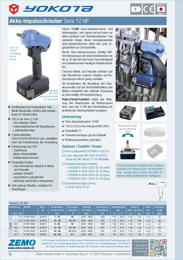 Yokota Akku-Impulsschrauber YZ-NP