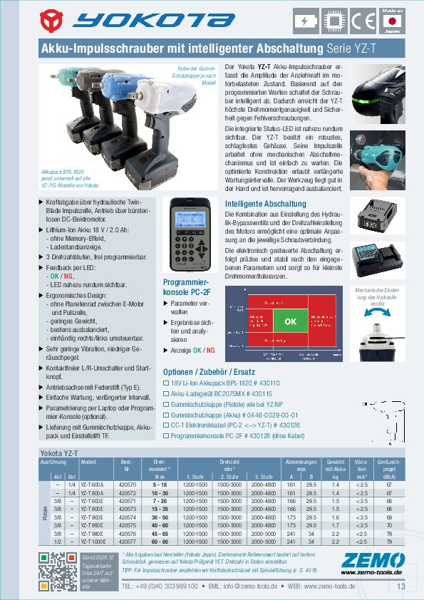 Yokota Akku-Impulsschrauber YZ-T