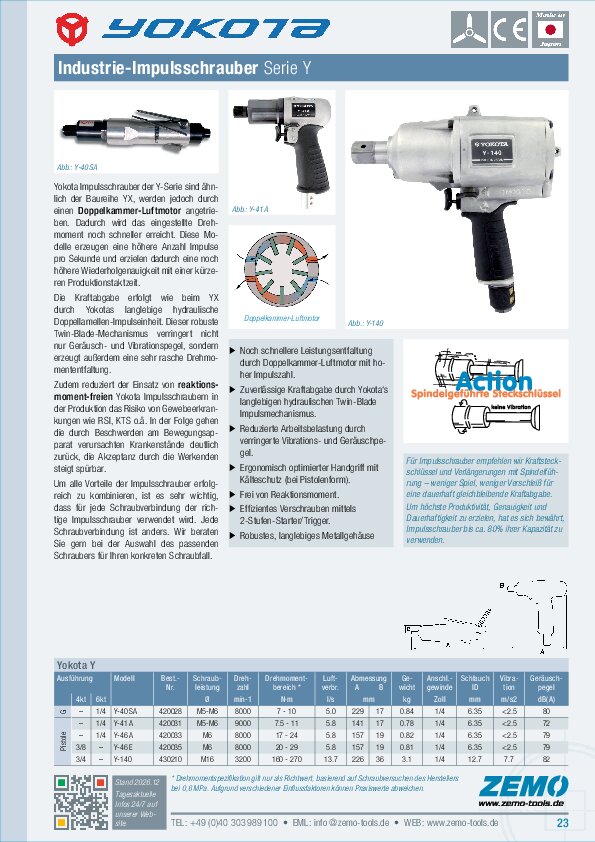 Yokota Impulsschrauber Serie Y