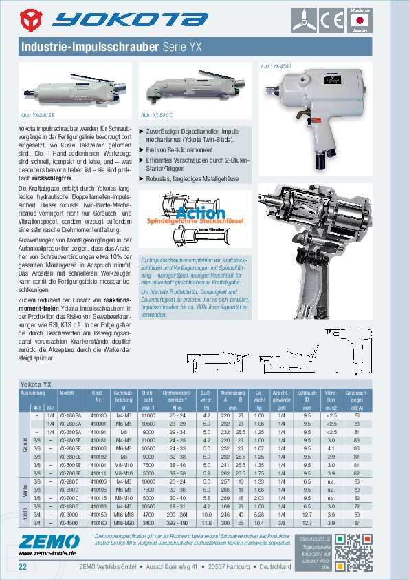 Yokota Impulsschrauber Serie YX