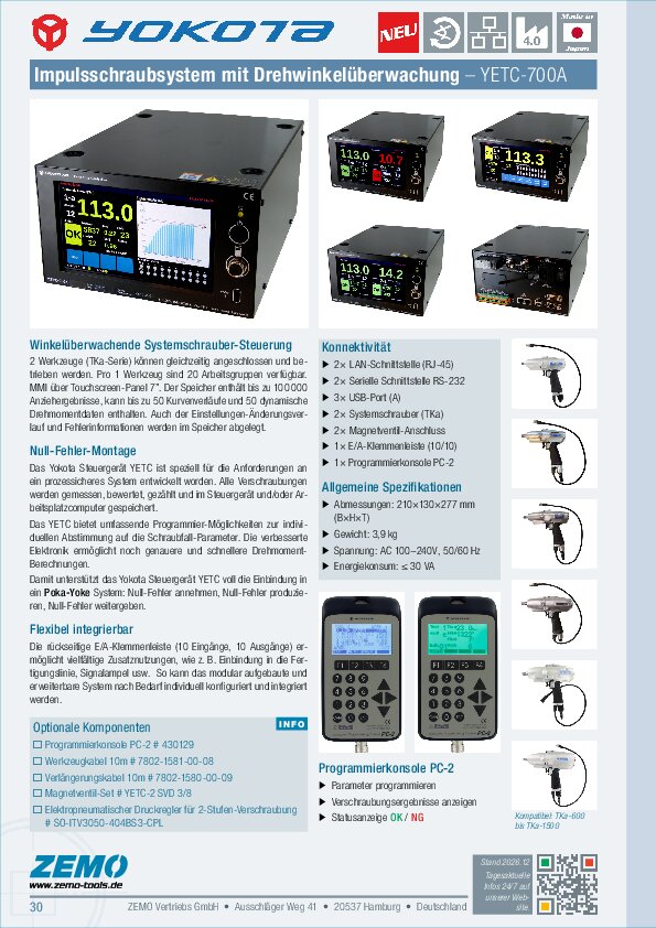 Yokota System-Impulsschrauber mit Winkelsensor
