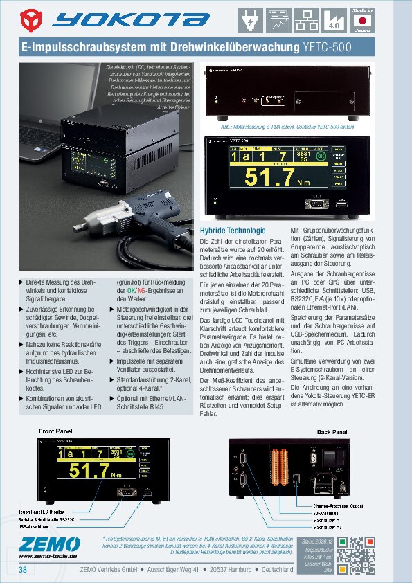 Yokota elektrische System-Impulsschrauber