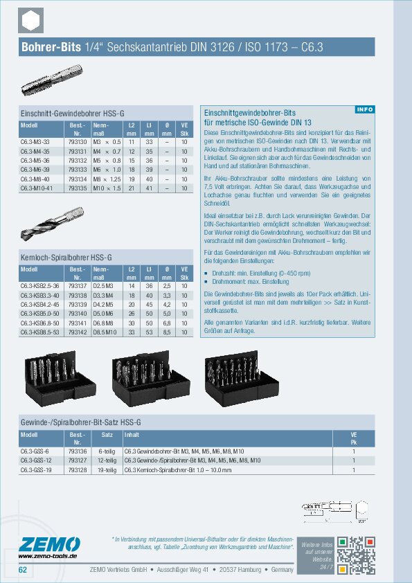 Einschnitt-Gewindebohrer