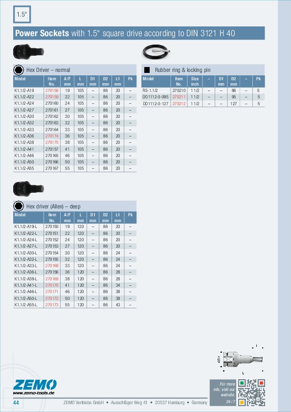 power sockets 1 1/2 driver
