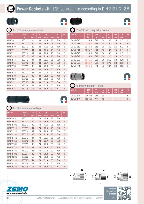 power sockets 1/2 w magnet
