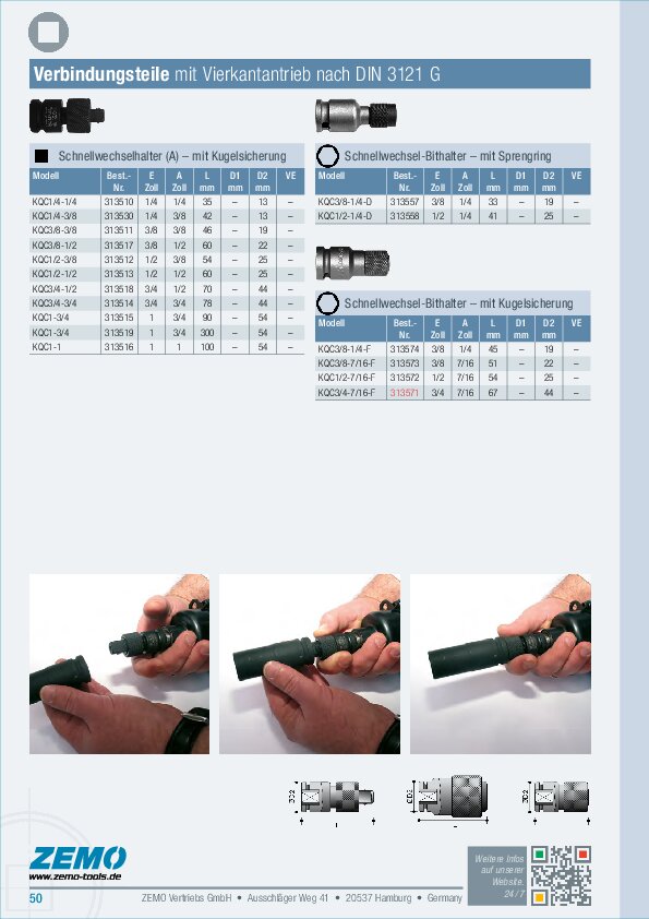 Kraftsteck Schnellwechselhalter